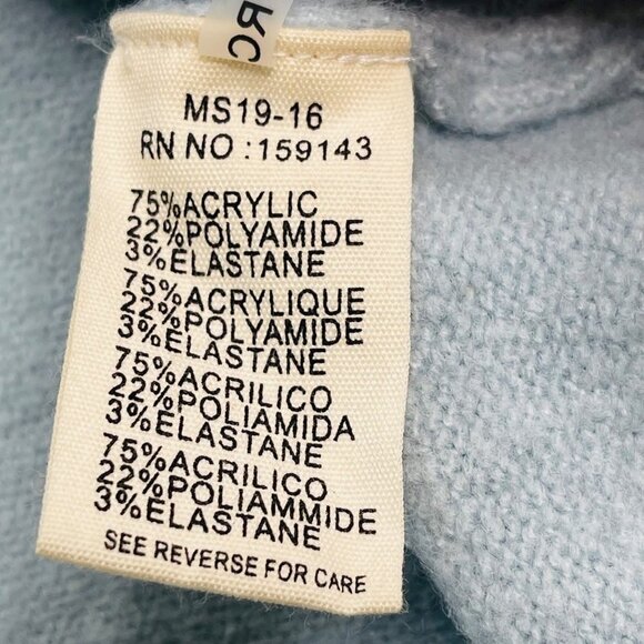 FRNCH Nisa Wave Sweater Womens S Metallic Blue Balloon Sleeves Relaxed Knit - Picture 6 of 11